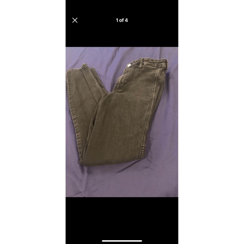 H&M &Denim High Waist Skinny Jeans Black Ankle Length Size 25